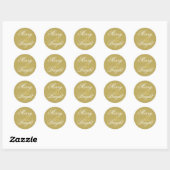 Vrolijk & Helder Goud Glitter Vakantie Ronde Sticker (Vel)