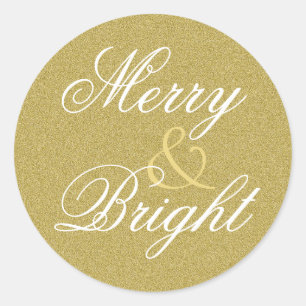 Vrolijk & Helder Goud Glitter Vakantie Ronde Sticker