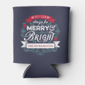 Vrolijk & Helder Kerstmis Typografie Custom Banner Blikjeskoeler (Voorkant)