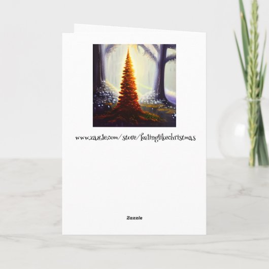 Vrolijk & helder | Kleine verlichte kerstboom Kaart (Achterkant)