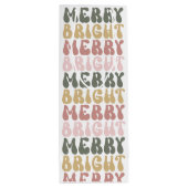 Vrolijk & Helder Kleurrijk Retro Groovy Kerstmis Wijn Cadeautas (Achterkant)