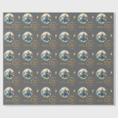 Vrolijk & helder met aangepaste foto - goud en gri cadeaupapier (Vlak)