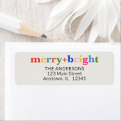 Vrolijk & Helder Minimaal Kleurrijk Kerstmis Etiket (Insitu)