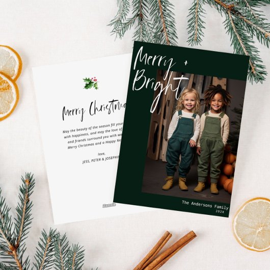 Vrolijk helder modern kerstfeest feestdagenkaart