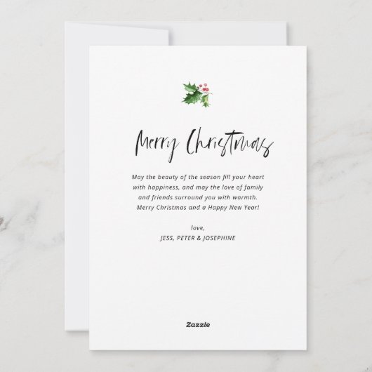 Vrolijk helder modern kerstfeest feestdagenkaart (Achterkant)