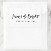 Vrolijk & Helder modern script tekst kerst Rechthoekige Sticker (Tas)