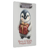 Vrolijk & Helder Pinguïn Kerstmis Klembord (Rechts)