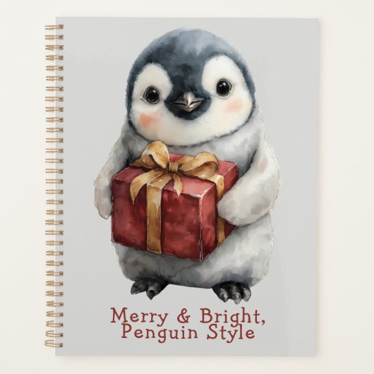 Vrolijk & Helder Pinguïn Kerstmis Planner (Voorkant)