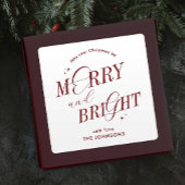 Vrolijk & Helder Rood Elegant Script Modern Kerstm Vierkante Sticker