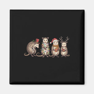 Vrolijk Hissmas Opossum Kerstman Hoed Xmas Lig Magneet