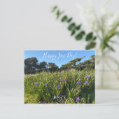 Vrolijk Iris Dag. Briefkaart (Staand voorkant)