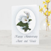 Vrolijk Jubileum, tante en oom, Calla Lelies Kaart (Gele Bloem)
