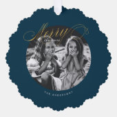 Vrolijk Kerst Fancy Script Modern Ornament Kaart (Voorkant)