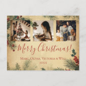 Vrolijk Kerst  Foto Rustiek Feestdagenkaart (Voorkant)