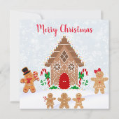 Vrolijk Kerst Gingerbread House met familie Kaart (Voorkant)