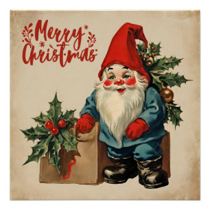 Vrolijk Kerst  Gnome Perfect Poster
