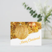 Vrolijk Kerst Gouden Briefkaart (Staand voorkant)
