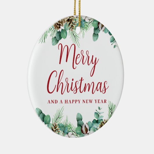 Vrolijk Kerst Groen Keramisch Ornament (Rechts)