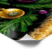 Vrolijk Kerst  Lady met Kaarsen Perfect Poster (Hoek)