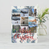Vrolijk Kerst Negen Foto Collage Wenskaart (Staand voorkant)