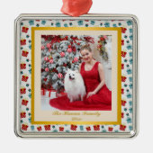 Vrolijk Kerst & Nieuwjaar cadeau achtergrond patro Metalen Ornament (Voorkant)