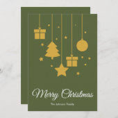 Vrolijk Kerst Olijf Groene Kerst Kaart (Voorkant / Achterkant)