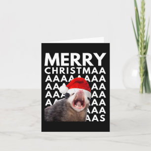 Vrolijk Kerst Opossum Schreeuwen Leuke Mannen Vrou Kaart