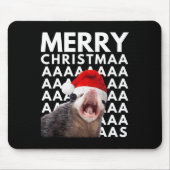 Vrolijk Kerst Opossum Schreeuwen Leuke Mannen Vrou Muismat (Voorkant)