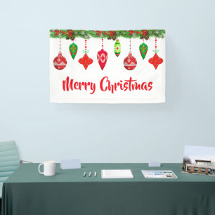 Vrolijk Kerst  Ornamenten Party Banner