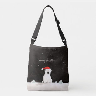 Vrolijk Kerst Polar Beer! Crossbody Tas