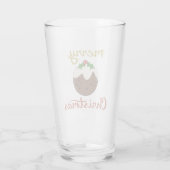 Vrolijk Kerst + Pudding ontwerp Glas (Achterkant)
