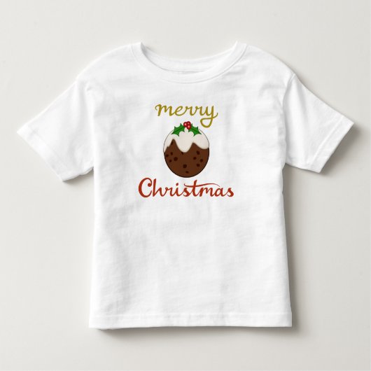 Vrolijk Kerst + Pudding ontwerp Kinder Shirts (Voorkant)