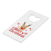 Vrolijk Kerst Rendier Kredietkaart Flessenopener (Voorkant Gekanteld)