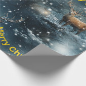 Vrolijk Kerst Rendier Wrapping Papier (Hoek)