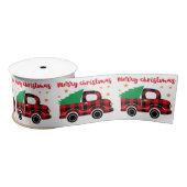 Vrolijk Kerst Rood Plaid Vrachtwagen Moderne Feest Lint (Spoel)
