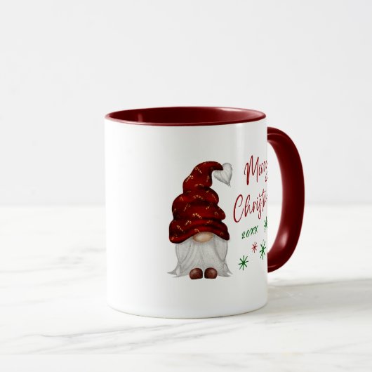 Vrolijk Kerst Rustiek Vrouw Gnome Fun Holiday Mok (Voorkant rechts)