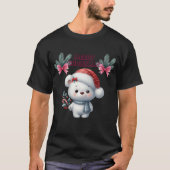 Vrolijk kerst schattig polair beer t-shirt (Voorkant)