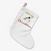 Vrolijk Kerst + Sneeuwman Design Kleine Kerstsok (Voorkant (Hangend))