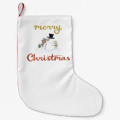 Vrolijk Kerst + Sneeuwman Design Kleine Kerstsok (Voorkant)