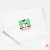 Vrolijk Kerst  Sneeuwman Stickers (Envelop)
