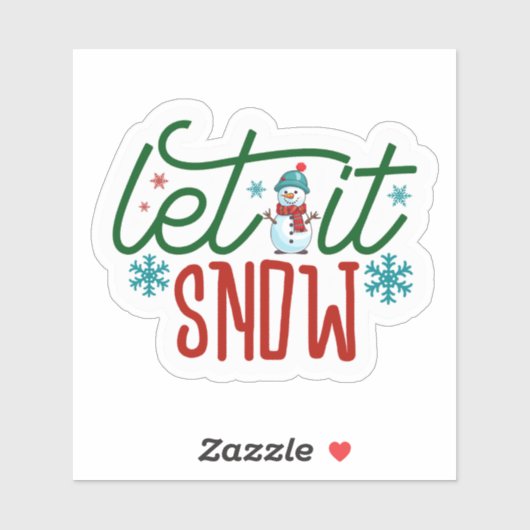 Vrolijk Kerst sticker voor Snowy Days (Vel)