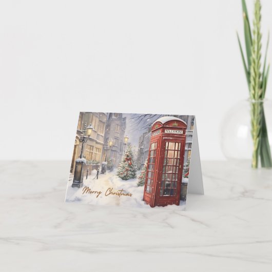 Vrolijk Kerst Telefoonhokje Kaart (Voorkant)