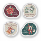 Vrolijk kerstbadge collectie sticker (Voorkant)