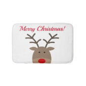 Vrolijk kerstbadmat met schattige Rudolf-rendiervi Badmat (Voorkant)