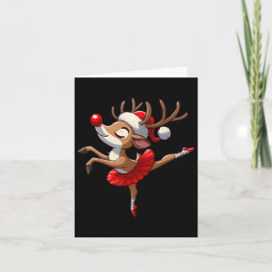 Vrolijk kerstballet rendieren dansen ballet thee kaart