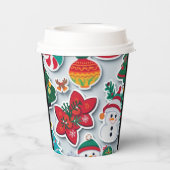 Vrolijk kerstbekertje papieren bekers (Achterkant)