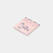 Vrolijk kerstbericht Baubles, cadeautjes en ballon Post-it® Notes (Schuin)