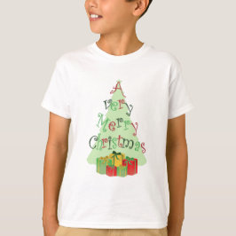 Vrolijk kerstbericht met structuur en cadeautjes T T-shirt