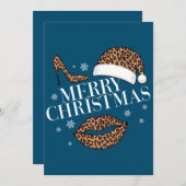 Vrolijk kerstblad voor dames feestdagenkaart (Voorkant / Achterkant)