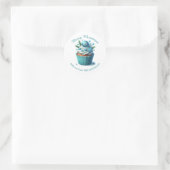 Vrolijk kerstblauw cupcake met liefde Sticker (Tas)